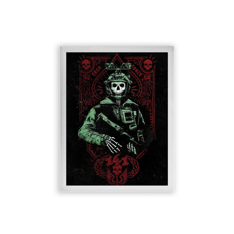 Call of Duty 'Ghost's Oath' Framed Poster White Premium Wood