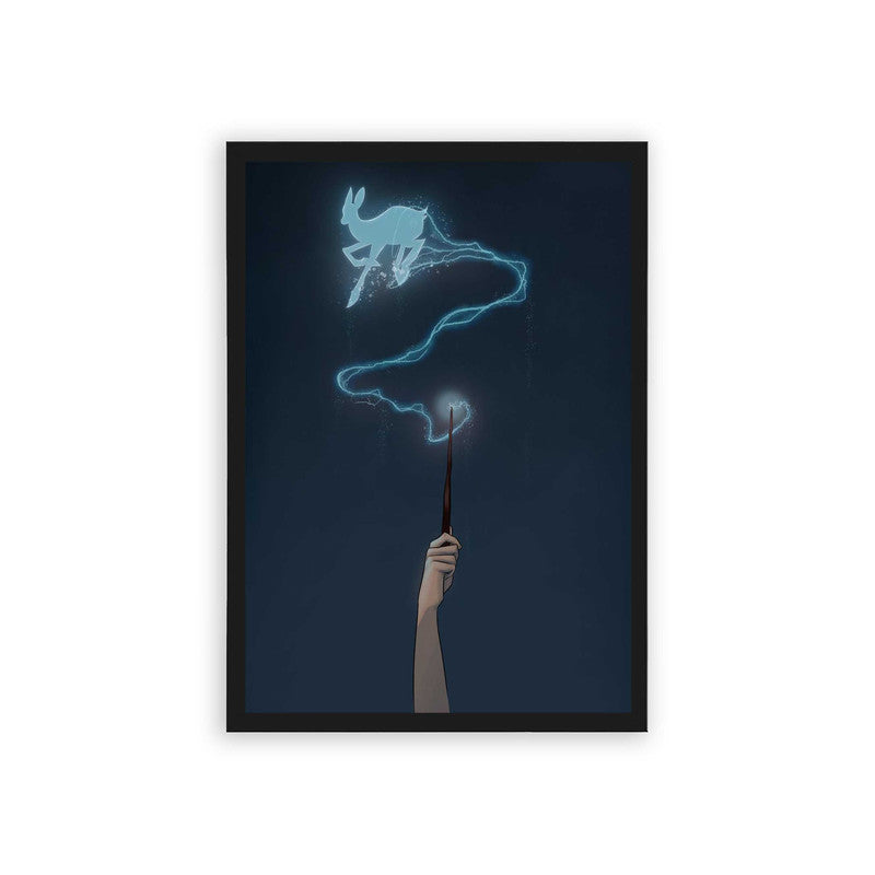 Harry Potter 'Doe Patronus' Framed Poster Black Hard Fiber