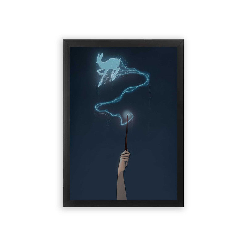 Harry Potter 'Doe Patronus' Framed Poster Black Premium Wood