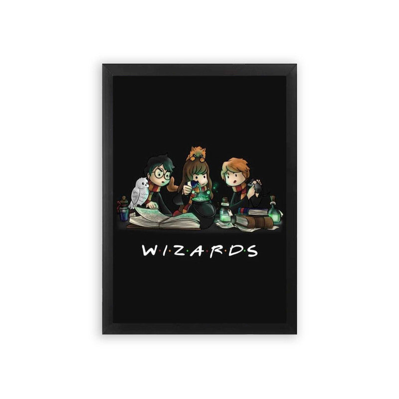 Harry Potter 'Wizards' Framed Poster Black Premium Wood