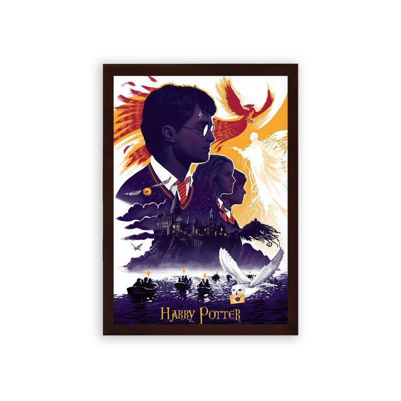 Harry Potter 'Order of the Phoenix' Framed Poster Brown Premium Wood