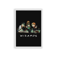 Harry Potter 'Wizards' Framed Poster White Hard Fiber