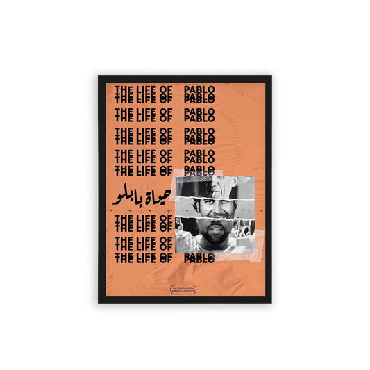 Kanye West 'Life of Pablo' Framed Poster Black Hard Fiber