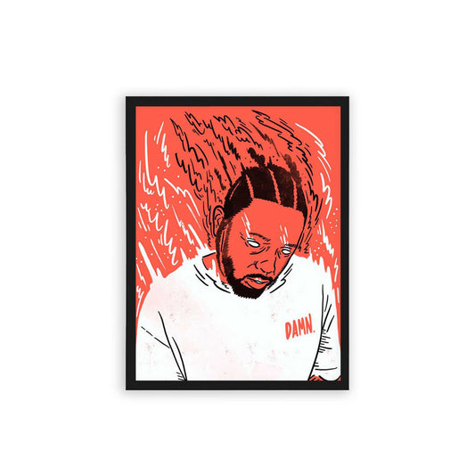 Kendrick Lamar 'Fiery' Framed Poster Black Hard Fiber