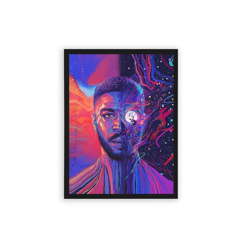 Kid Cudi 'Man on the Moon' Framed Poster Black Hard Fiber