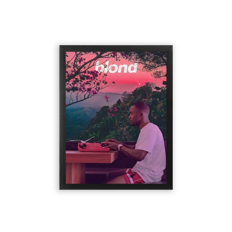 Frank Ocean 'Nostalgic Sunset' Framed Poster Black Premium Wood