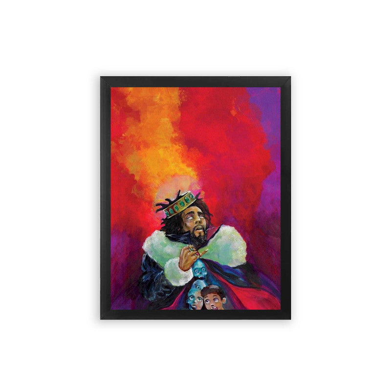 J Cole 'KOD' Framed Poster Black Premium Wood