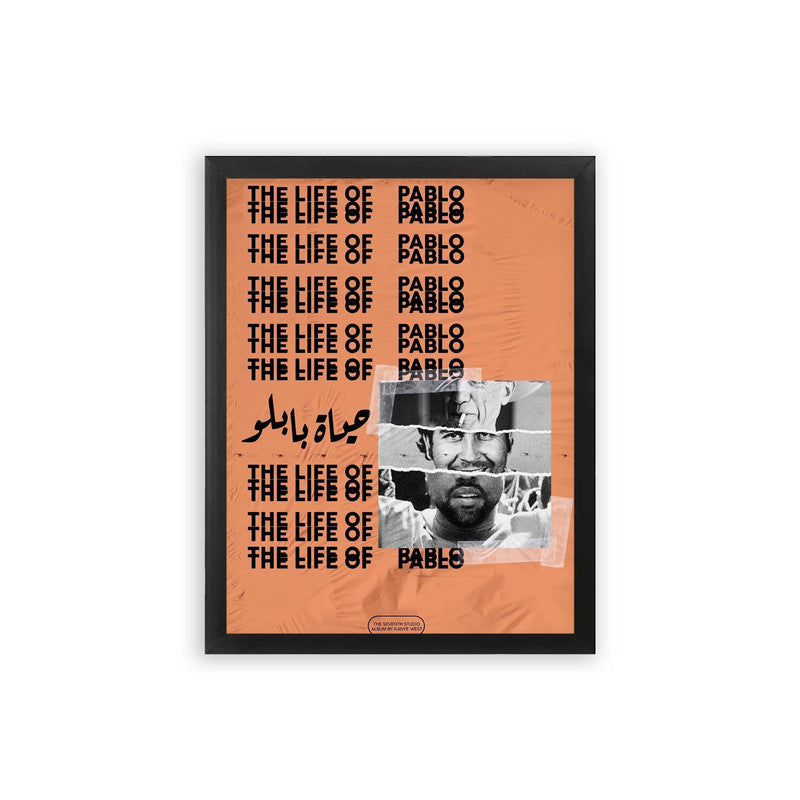 Kanye West 'Life of Pablo' Framed Poster Black Premium Wood