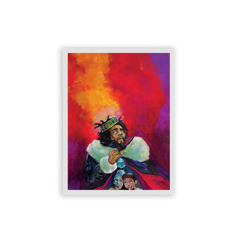 J Cole 'KOD' Framed Poster White Hard Fiber