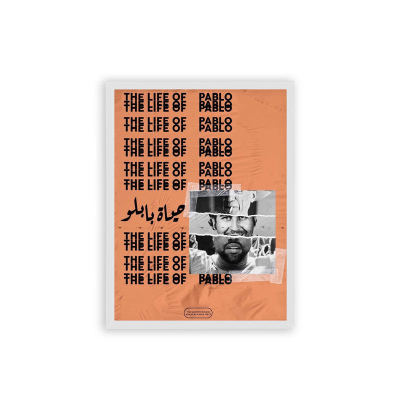 Kanye West 'Life of Pablo' Framed Poster White Hard Fiber