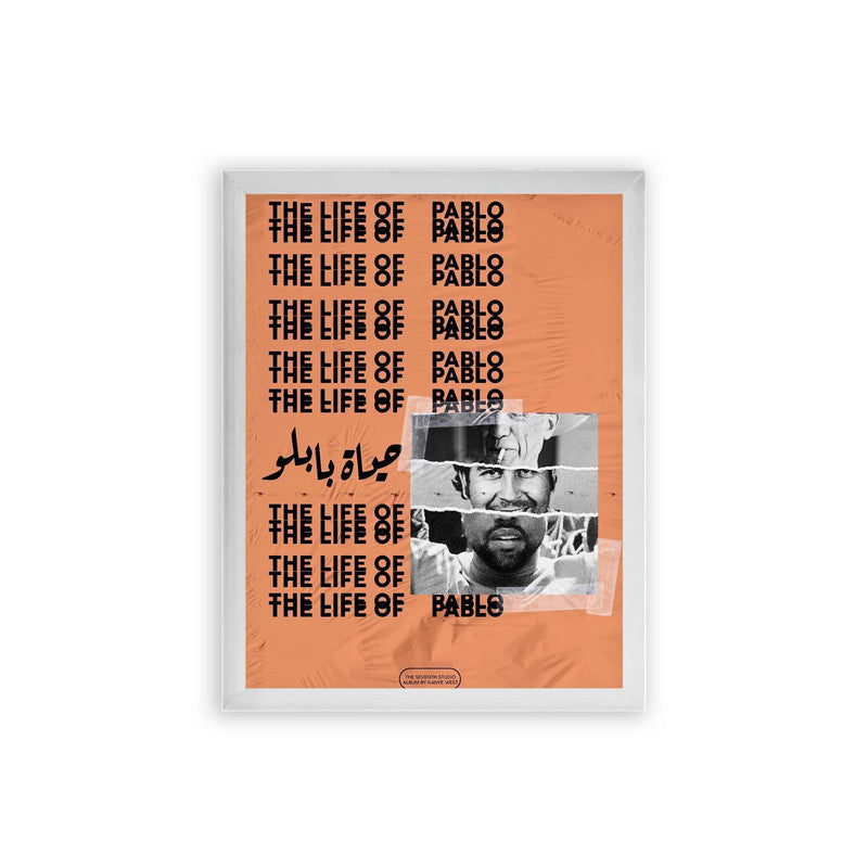 Kanye West 'Life of Pablo' Framed Poster White Premium Wood