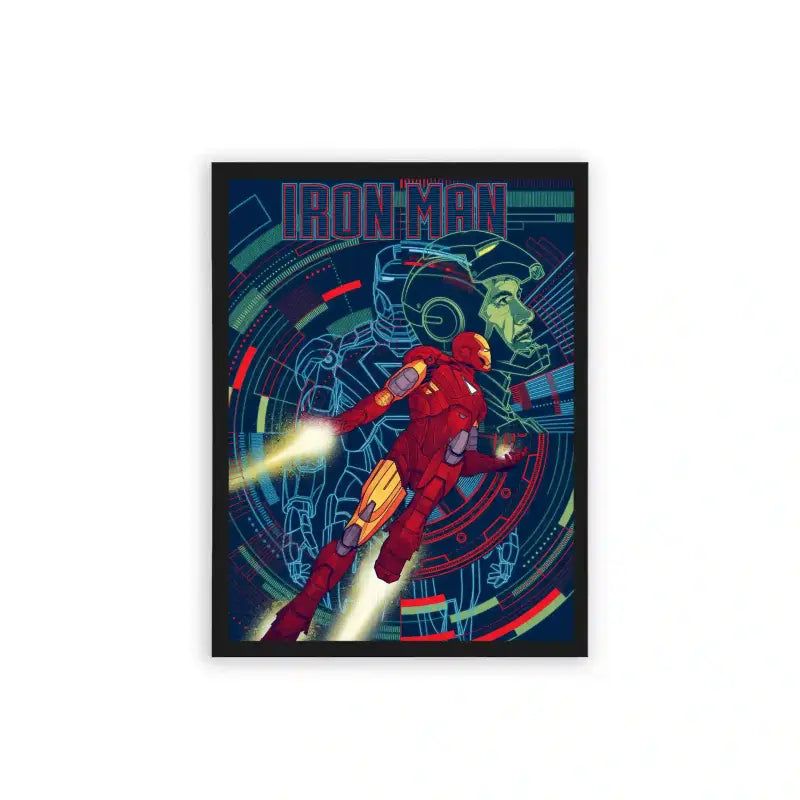 Iron Man 'Blueprint of an Avenger' Framed Poster Black Hard Fiber