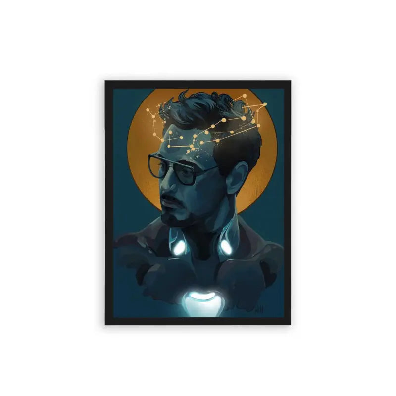 Iron Man 'Illuminated Intellect' Framed Poster Black Hard Fiber