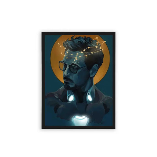 Iron Man 'Illuminated Intellect' Framed Poster Black Hard Fiber