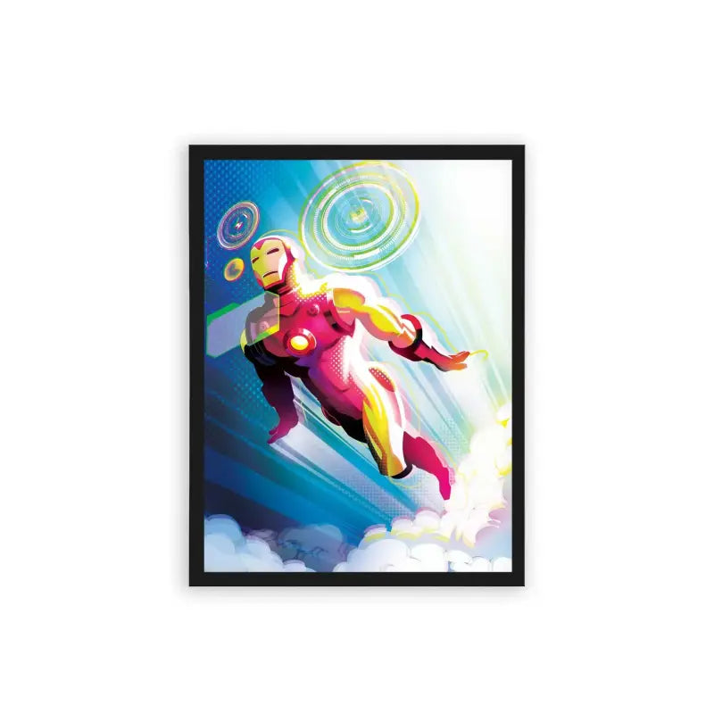 Iron Man 'Soaring High' Framed Poster Black Hard Fiber