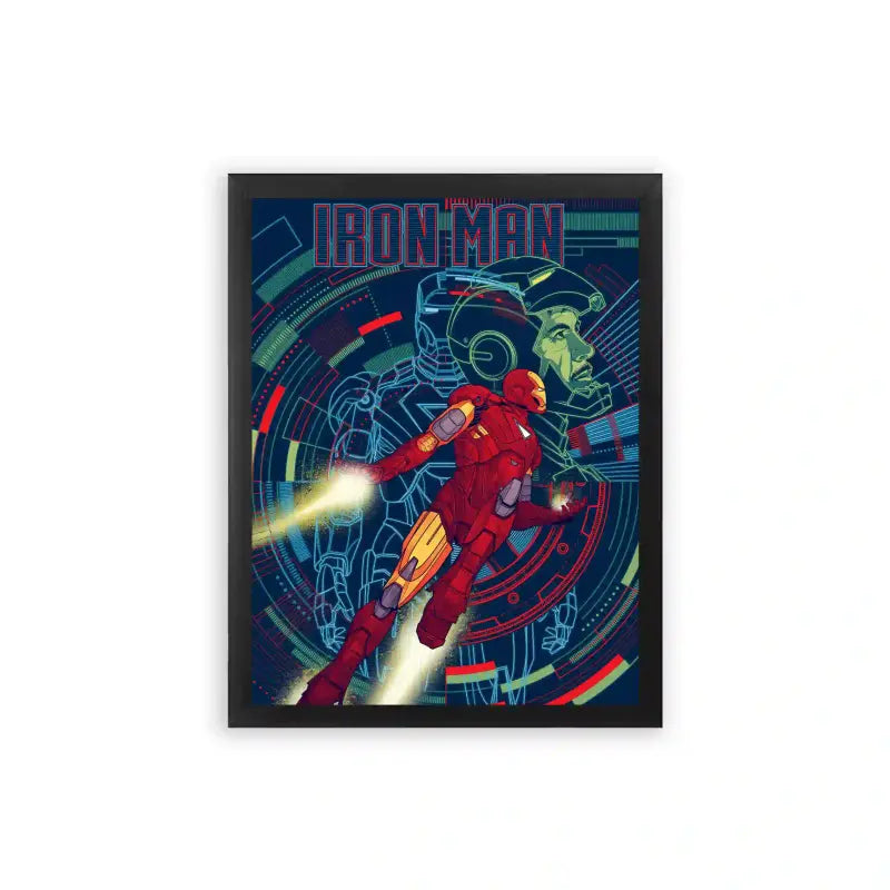 Iron Man 'Blueprint of an Avenger' Framed Poster Black Premium Wood