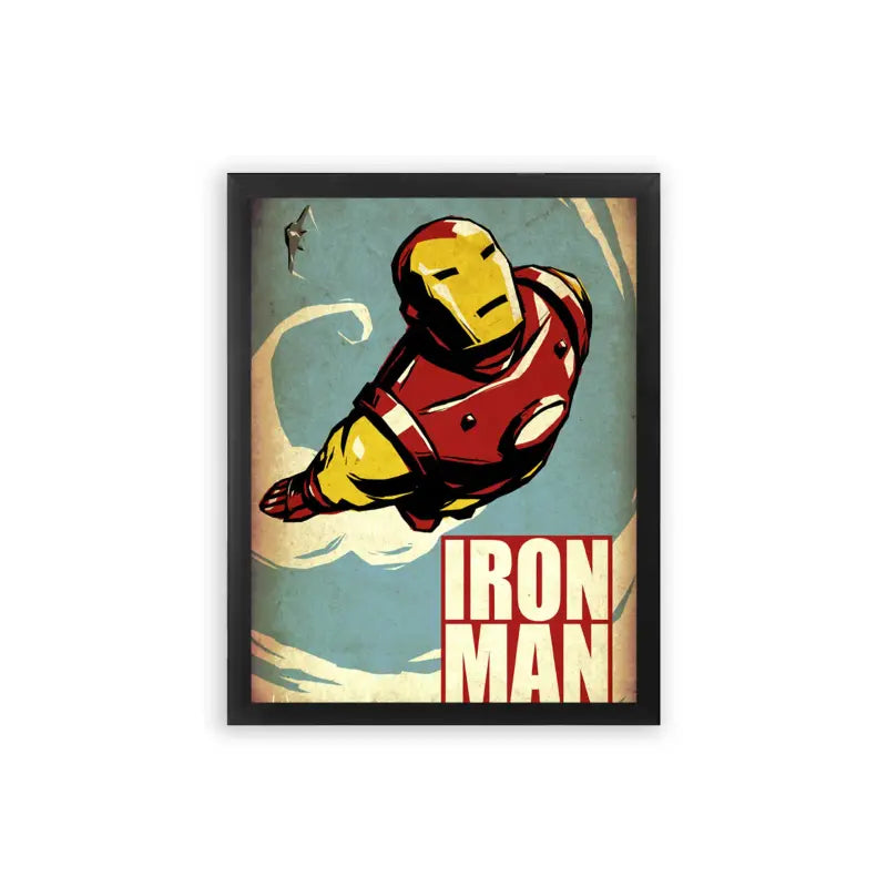 Iron Man 'Classic Armor' Framed Poster Black Premium Wood