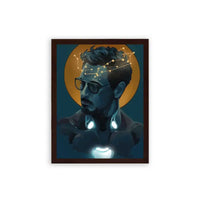 Iron Man 'Illuminated Intellect' Framed Poster Brown Premium Wood