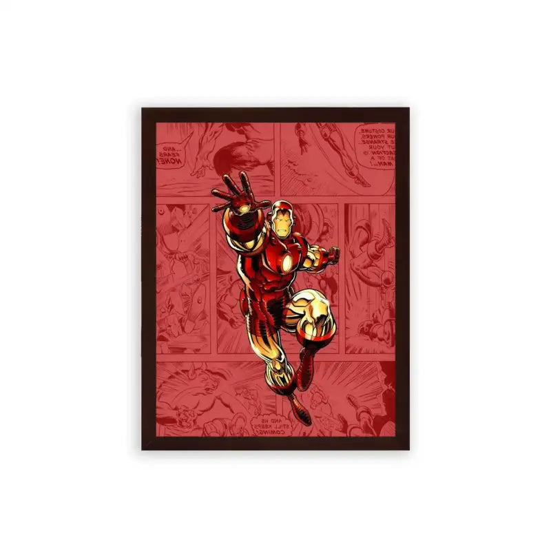 Iron Man 'Stark Contrast' Framed Poster Brown Premium Wood