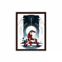 Iron Man 'The Armored Avenger' Framed Poster Brown Premium Wood