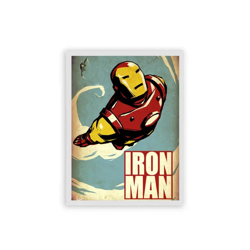 Iron Man 'Classic Armor' Framed Poster White Hard Fiber