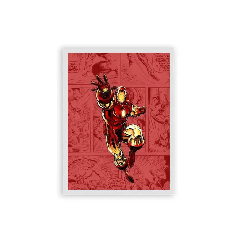 Iron Man 'Stark Contrast' Framed Poster White Hard Fiber