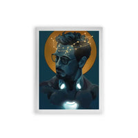 Iron Man 'Illuminated Intellect' Framed Poster White Premium Wood