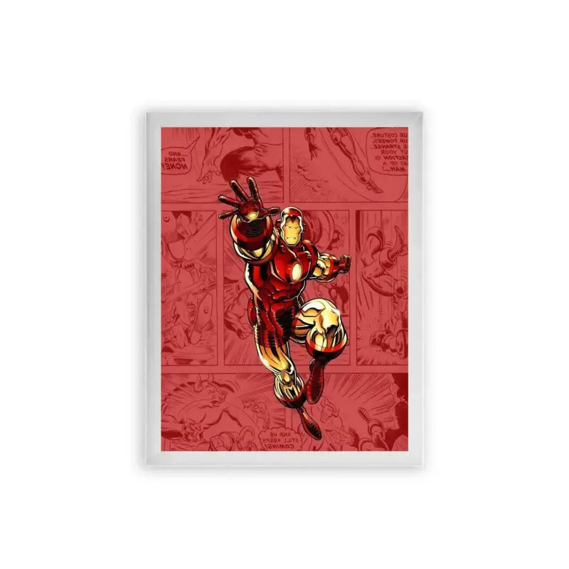 Iron Man 'Stark Contrast' Framed Poster White Premium Wood