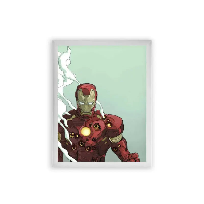 Iron Man 'The Steampunk Avenger' Framed Poster White Premium Wood