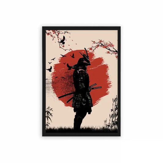 Japanese Culture 'Heart of the Samurai' Framed Poster Black Hard Fiber