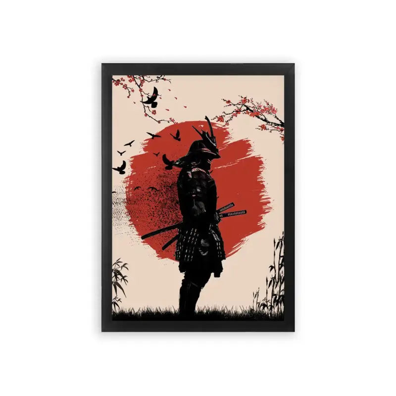 Japanese Culture 'Heart of the Samurai' Framed Poster Black Premium Wood