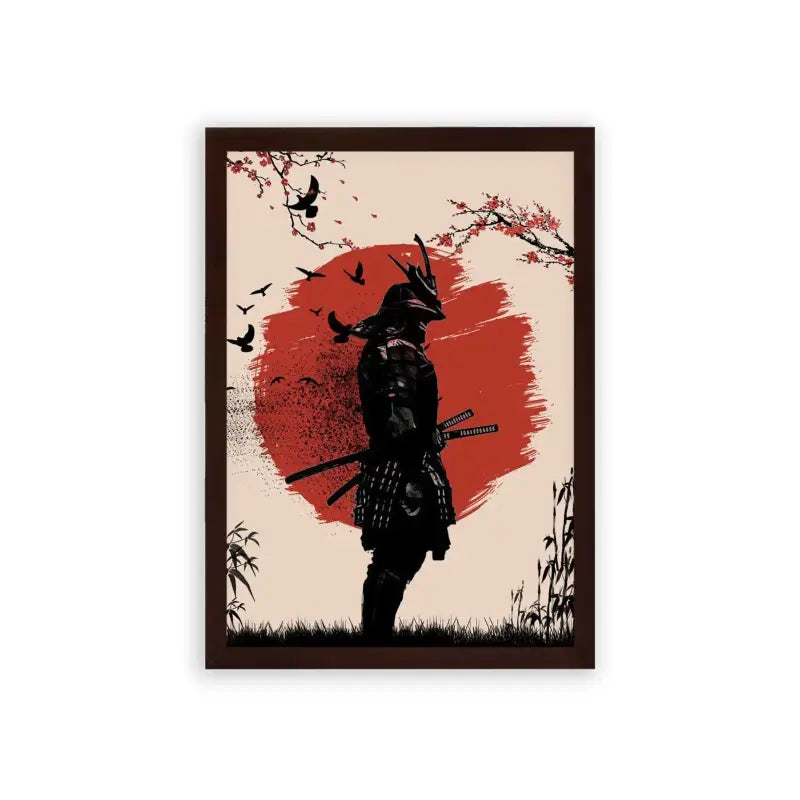 Japanese Culture 'Heart of the Samurai' Framed Poster Brown Premium Wood