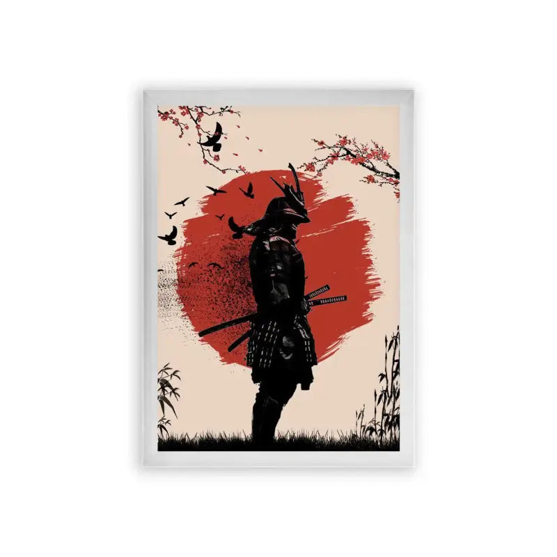 Japanese Culture 'Heart of the Samurai' Framed Poster White Premium Wood