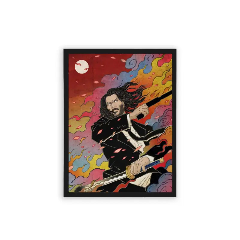 John Wick 'Baba Yaga' Framed Poster Black Hard Fiber