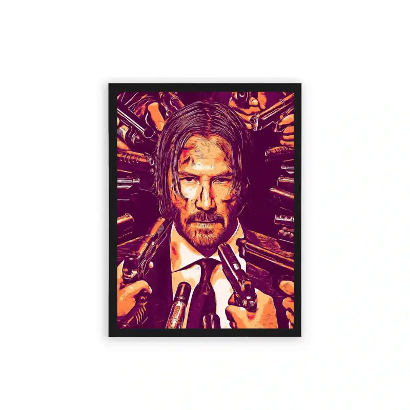 John Wick 'Retribution' Framed Poster Black Hard Fiber