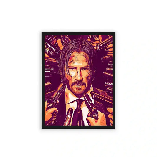 John Wick 'Retribution' Framed Poster Black Hard Fiber