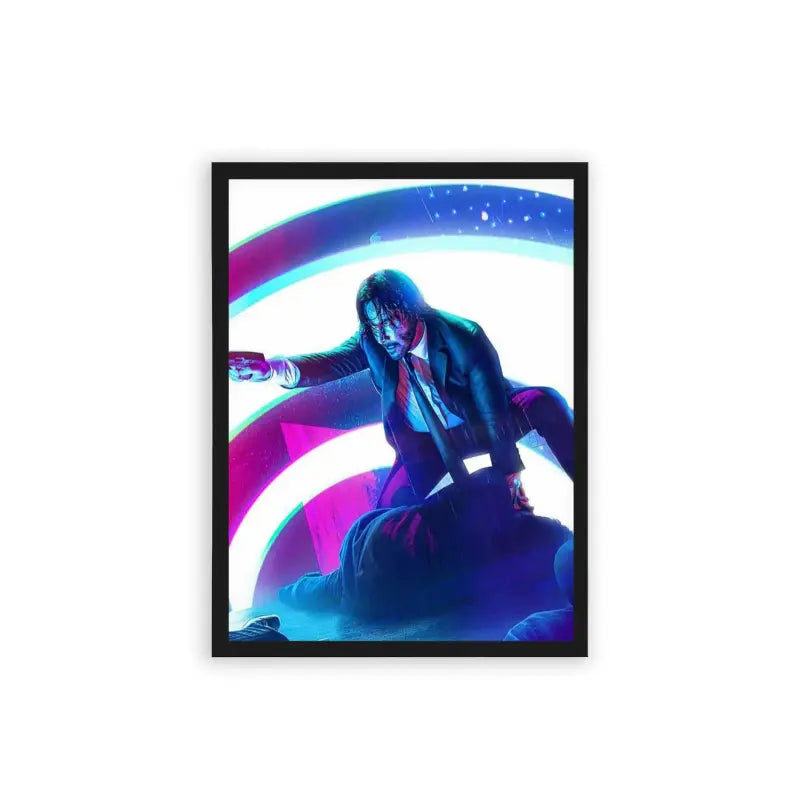 John Wick 'Wicked' Framed Poster Black Hard Fiber