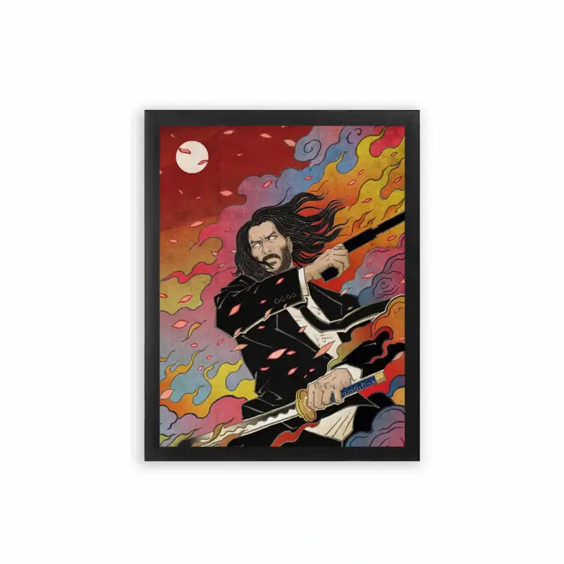 John Wick 'Baba Yaga' Framed Poster Black Premium Wood