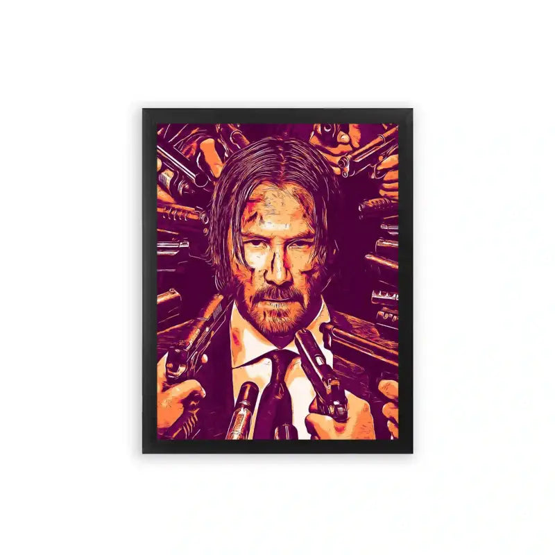 John Wick 'Retribution' Framed Poster Black Premium Wood