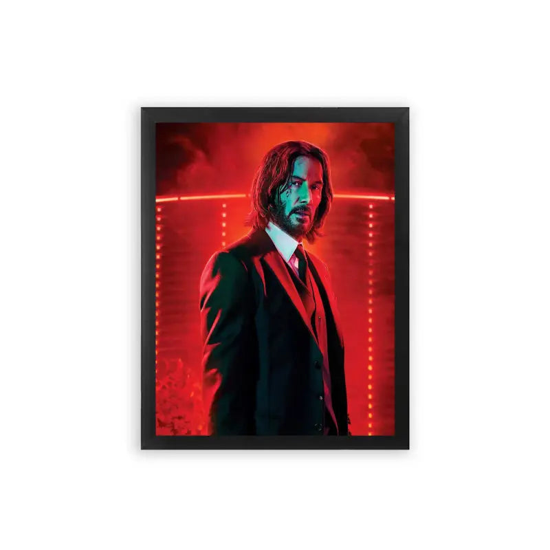 John Wick 'The Red Reckoning' Framed Poster Black Premium Wood