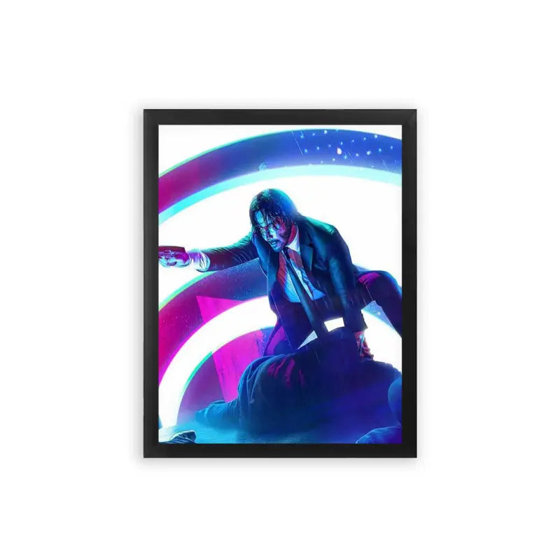 John Wick 'Wicked' Framed Poster Black Premium Wood