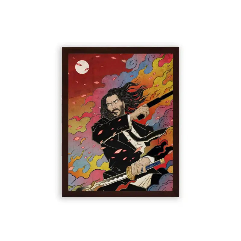 John Wick 'Baba Yaga' Framed Poster Brown Premium Wood