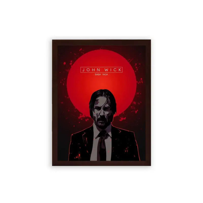 John Wick 'Blood Oath' Framed Poster Brown Premium Wood