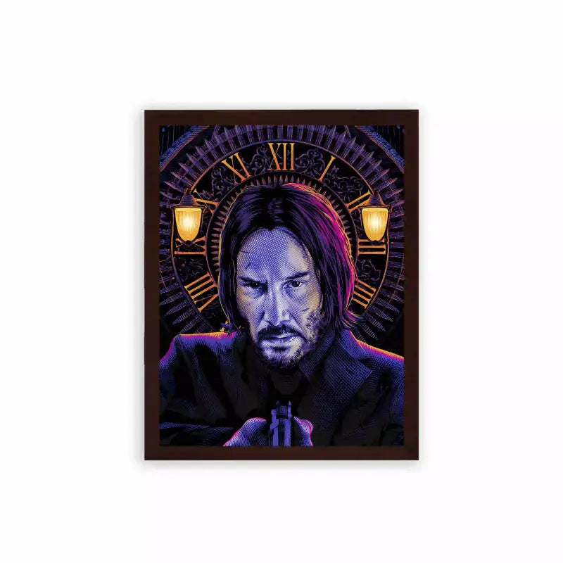 John Wick 'Midnight Mythos' Framed Poster Brown Premium Wood