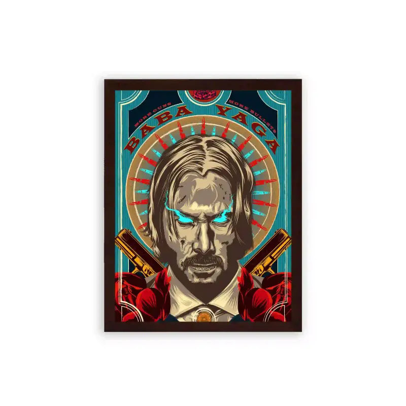 John Wick 'The Legend of Wick' Framed Poster Brown Premium Wood