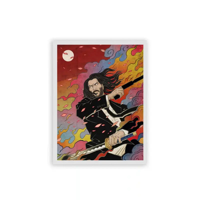 John Wick 'Baba Yaga' Framed Poster White Hard Fiber