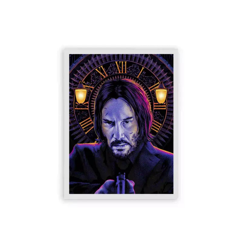 John Wick 'Midnight Mythos' Framed Poster White Hard Fiber