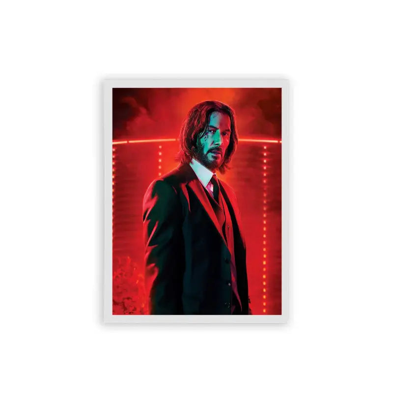 John Wick 'The Red Reckoning' Framed Poster White Hard Fiber