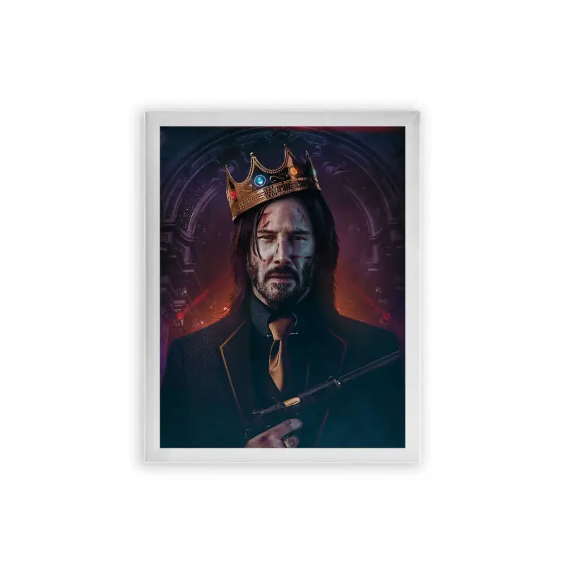 John Wick 'Assassin King' Framed Poster White Premium Wood