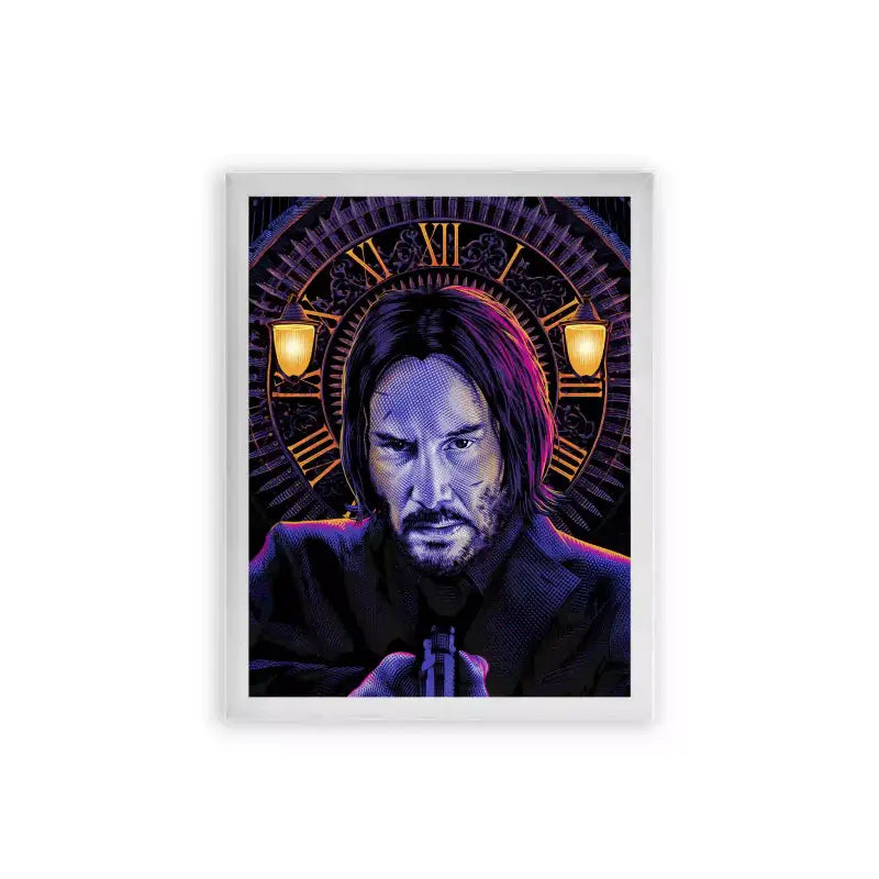 John Wick 'Midnight Mythos' Framed Poster White Premium Wood